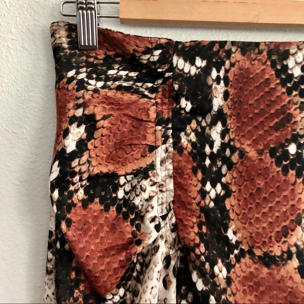 [NWT] MNG Animal Print Midi Skirt w Ruched Waist & Side Slit Size S - Picture 11 of 15